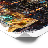 Calgary Alberta Skyline bij nacht Poster (Hoek)