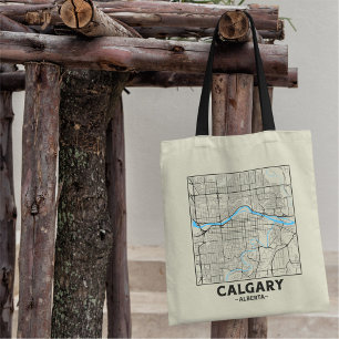 Calgary, Alberta Stad Kaart Boodschappentas Tote Bag