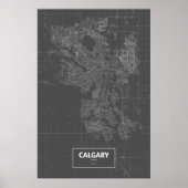 Calgary, Alberta (zwart wit) Poster (Voorkant)