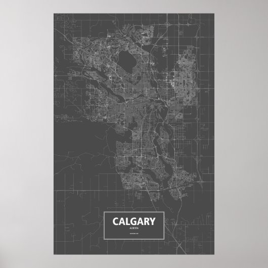 Calgary, Alberta (zwart wit) Poster (Voorkant)