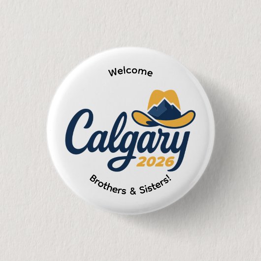 Calgary Canada 2026 International Convention Pin Ronde Button 3,2 Cm (Voorkant)