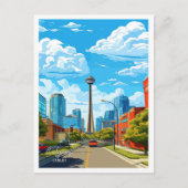 Calgary Canada Art Vintage Travel Illustratie Briefkaart (Voorkant)