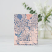 Calgary Canada Breezy City Map Travel Briefkaart (Staand voorkant)