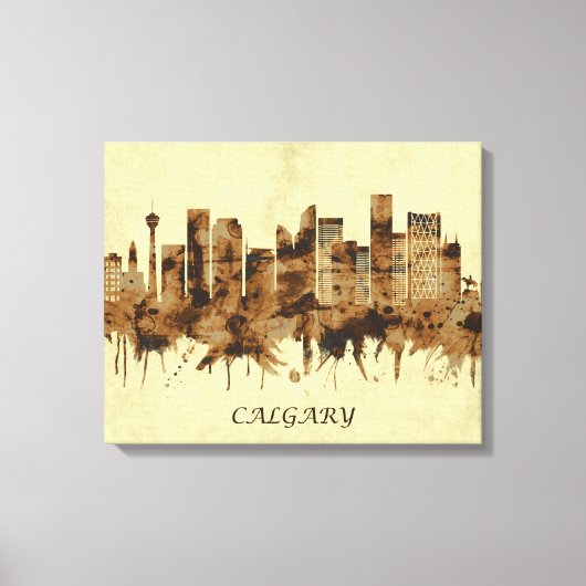 Calgary Canada Cityscape Canvas Afdruk (Voorkant)
