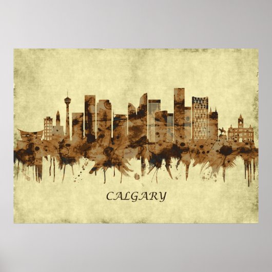 Calgary Canada Cityscape Poster (Voorkant)