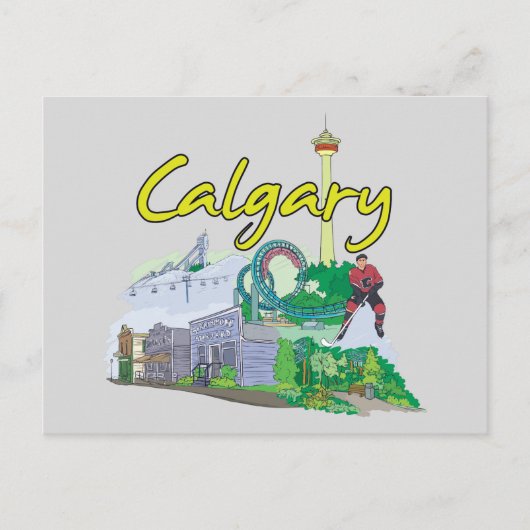 Calgary, Canada Famous City Briefkaart (Voorkant)