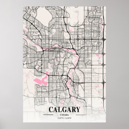 Calgary - Canada Neapolitan City Map Poster
