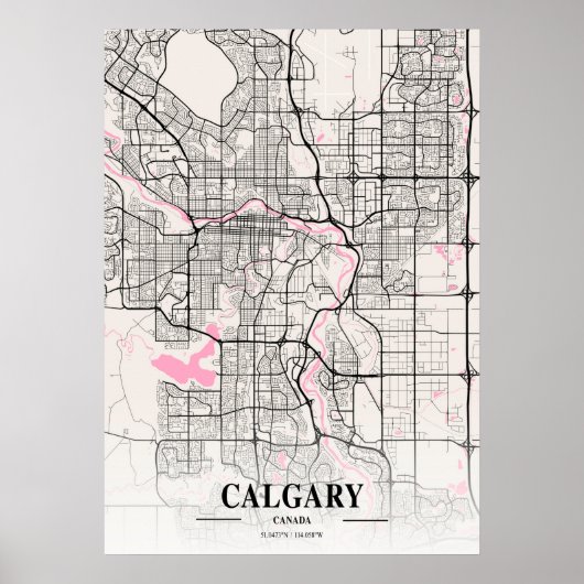 Calgary - Canada Neapolitan City Map Poster (Voorkant)
