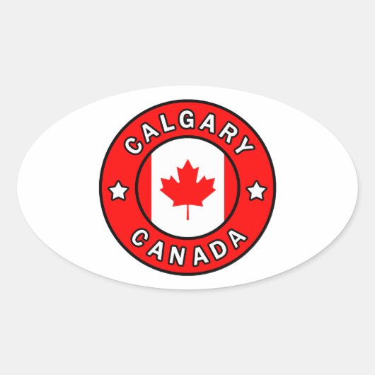 Calgary Canada Ovale Sticker (Voorkant)