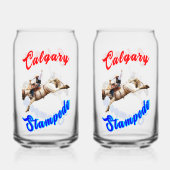 Calgary Canada Paarden Juli Ruiters Calgary Stampe Blikvorm Glas (Achterkant)
