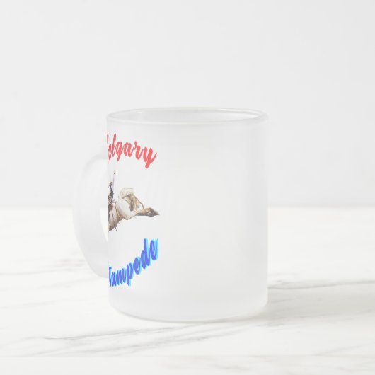 Calgary Canada Paarden Juli Ruiters Calgary Stampe Matglas Koffiemok (Voorkant links)