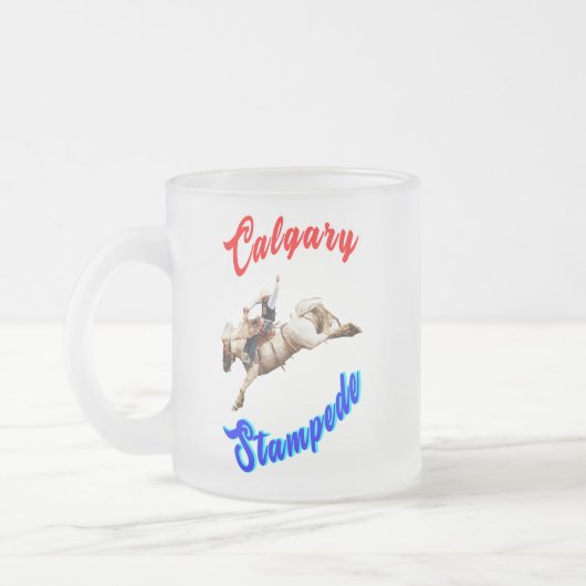 Calgary Canada Paarden Juli Ruiters Calgary Stampe Matglas Koffiemok (Links)