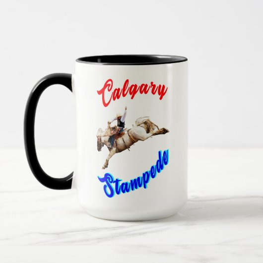 Calgary Canada Paarden Juli Ruiters Calgary Stampe Mok (Links)