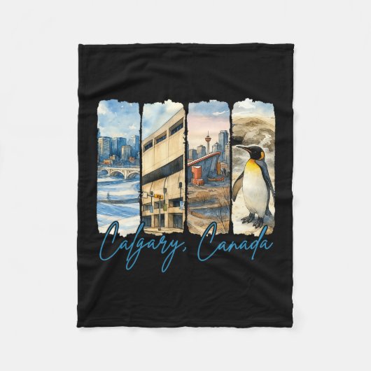 Calgary Canada Reizen Trip Borstelstreek Souvenir Fleece Deken (Voorkant)