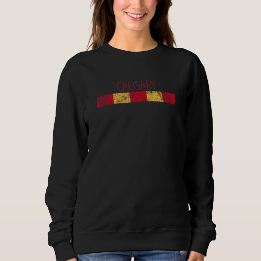 Calgary Canada Retro Weathered Throwback Trui (Voorkant)