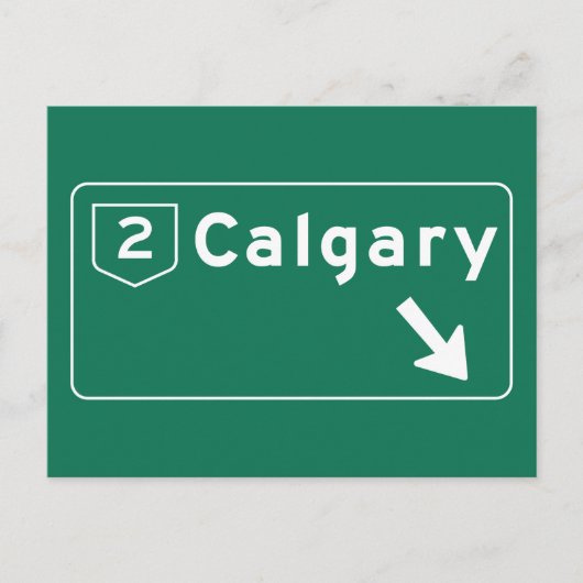 Calgary, Canada Road Sign Briefkaart (Voorkant)
