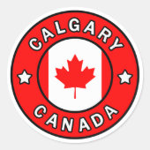 Calgary Canada Ronde Sticker (Voorkant)