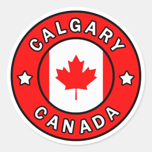 Calgary Canada Ronde Sticker (Voorkant)