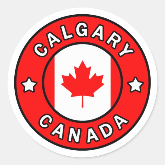 Calgary Canada Ronde Sticker (Voorkant)