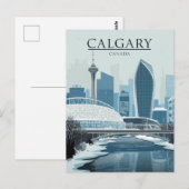 Calgary Canada Silhouet Winter Sneeuw Briefkaart (Voorkant / Achterkant)