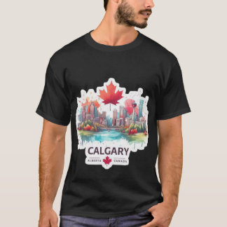 Calgary Canada Silhouette Kunst T-shirt