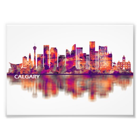 Calgary Canada Skyline Foto Afdruk (Voorkant)