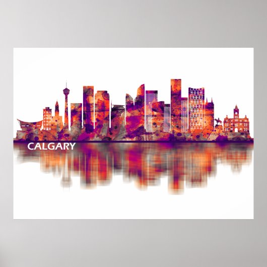 Calgary Canada Skyline Poster (Voorkant)