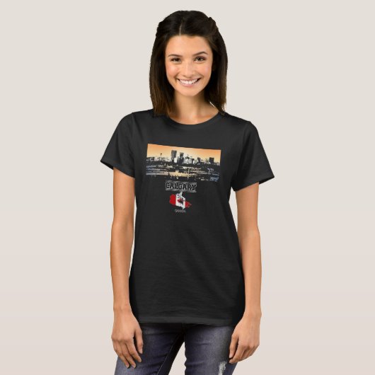 Calgary Canada Skyline Vakantie Souvenirstad T-shirt (Voorkant volledig)