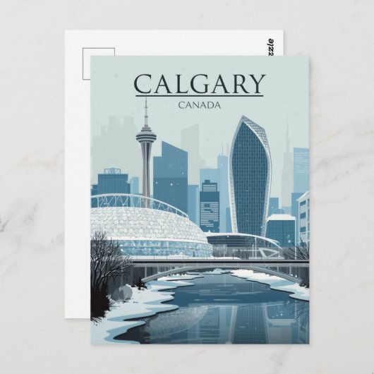 Calgary Canada Skyline Winter Snow Briefkaart (Voorkant / Achterkant)