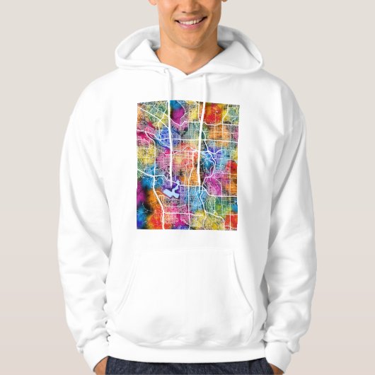 Calgary Canada Stadkaart Hoodie (Voorkant)