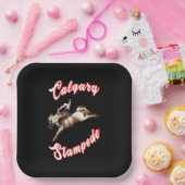 Calgary Canada Uur Juli Ruiters Calgary Stampede Papieren Bordje (Feest)