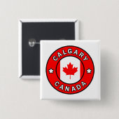 Calgary Canada Vierkante Button 5,1 Cm (Voorkant /achterkant)