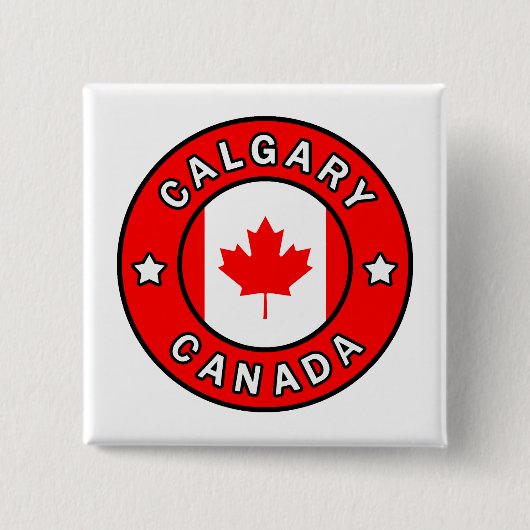 Calgary Canada Vierkante Button 5,1 Cm (Voorkant)