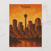 Calgary Canada Vintage Travel Cityscape Briefkaart (Voorkant)