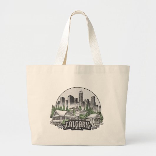 Calgary City Canada Verenigde Staten Grote Tote Bag (Voorkant)