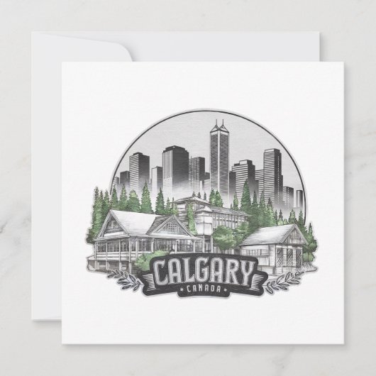 Calgary City Canada Verenigde Staten Kaart (Voorkant)