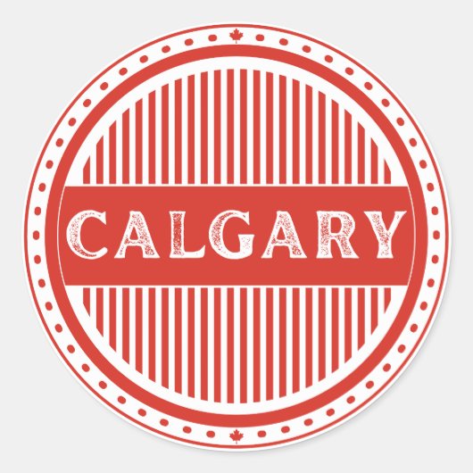 Calgary City Pride Emblem – Canadian Identity Ronde Sticker (Voorkant)