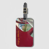 Calgary Cityscape through Peace Bridge at Evening Bagagelabel (Voorkant (verticaal))