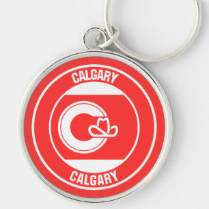 Calgary Columbia Ronde Embleem Sleutelhanger