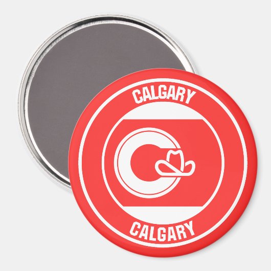 Calgary Columbia Round Emblem Magneet (Voorkant / Achterkant)