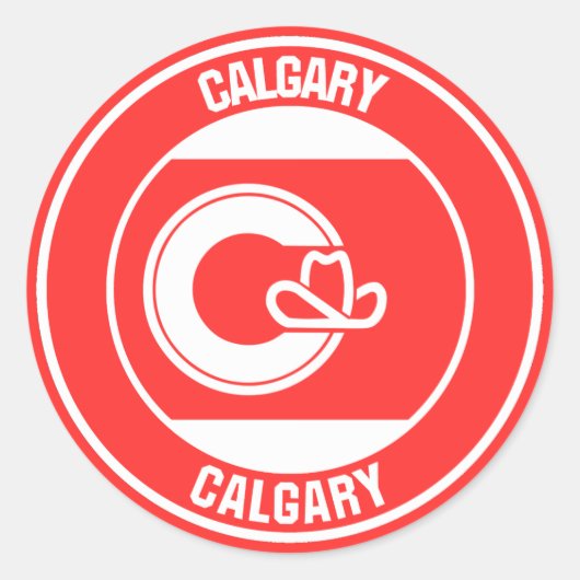 Calgary Columbia Round Emblem Ronde Sticker (Voorkant)
