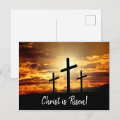 Calgary Crosses Sunrise Photo Easter Script Feestdagenkaart (Voorkant / Achterkant)