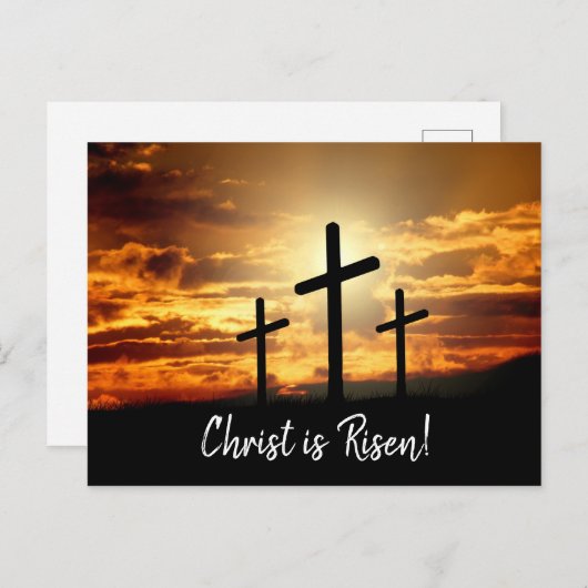 Calgary Crosses Sunrise Photo Easter Script Feestdagenkaart (Voorkant / Achterkant)