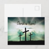 Calgary Crosses Sunrise Photo Risen Easter Script Feestdagenkaart (Voorkant / Achterkant)