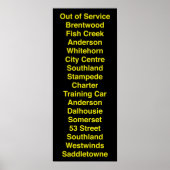 Calgary CTrain Rollsign Poster (Voorkant)