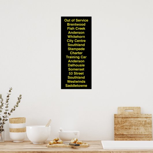 Calgary CTrain Rollsign Poster (Keuken)