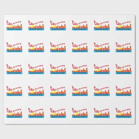 Calgary cyrillic cadeaupapier (Vlak)