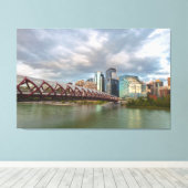 Calgary en de Vredesbrug Canvas Afdruk (Insitu (Houten vloer))
