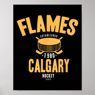 Calgary Flames Hockey Puck Nhl Officieel Gelicenti Poster