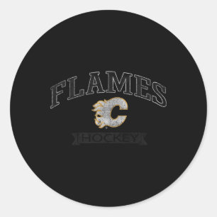 Calgary Flames Vintage Hockey Rode Nhl Officieel G Ronde Sticker